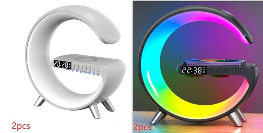 New Intelligent G Shaped LED Lamp Bluetooth Speake Wireless Charger Atmosphere Lamp App Control For Bedroom Home Decor - FIXORA