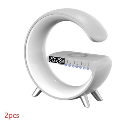New Intelligent G Shaped LED Lamp Bluetooth Speake Wireless Charger Atmosphere Lamp App Control For Bedroom Home Decor - FIXORA