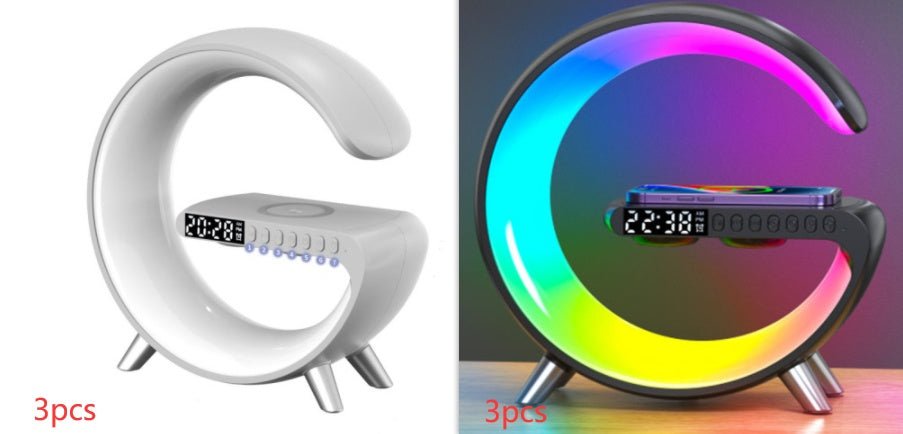New Intelligent G Shaped LED Lamp Bluetooth Speake Wireless Charger Atmosphere Lamp App Control For Bedroom Home Decor - FIXORA
